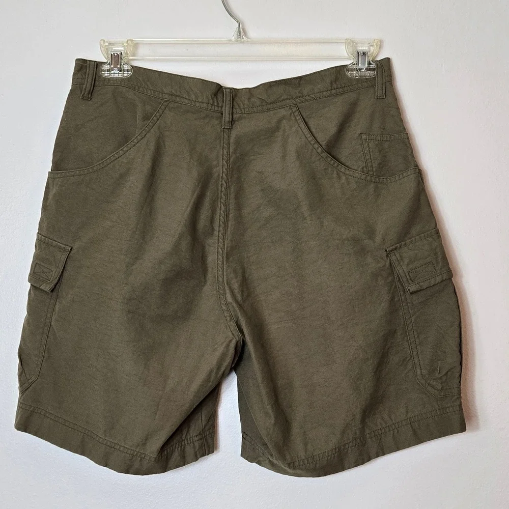 Vintage Y2K REI Mens Cargo Shorts Olive Green‎ Nylon Cotton Hiking Outdoor Sz 34